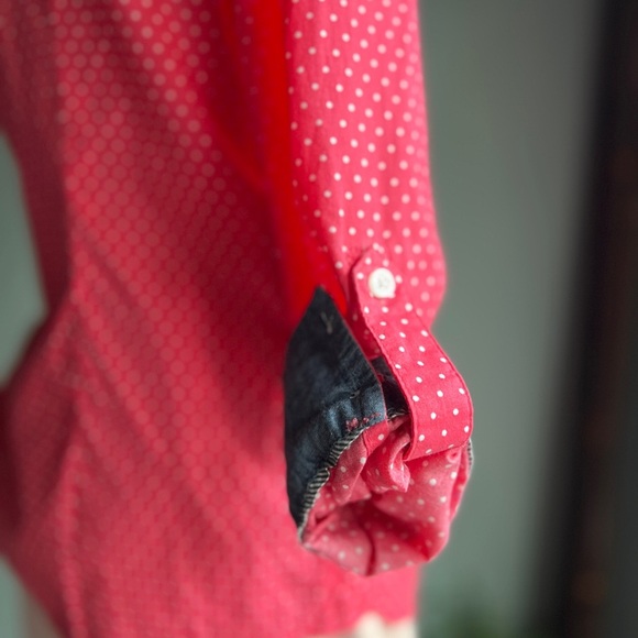 Tommy Hilfiger Polka Dot Button-Up Shirt Pink and White M - Picture 7 of 9